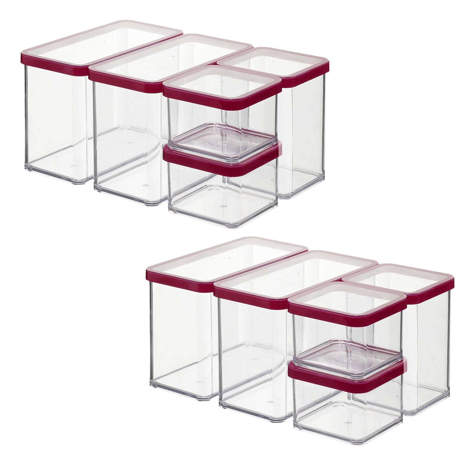 rotho-loft-vorratsdose-10er-set-rot-transparent-wei image 2