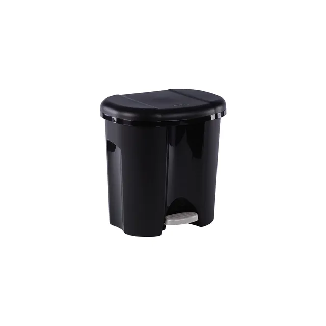 rotho-duo-abfalleimer-2x10-l-schwarz-treteimer-deckel image 1
