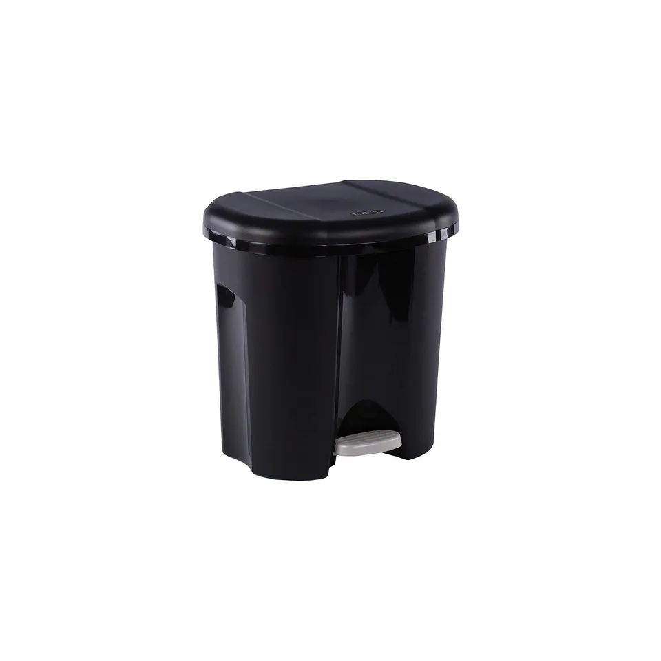rotho-duo-abfalleimer-2x10-l-schwarz-treteimer-deckel image 1