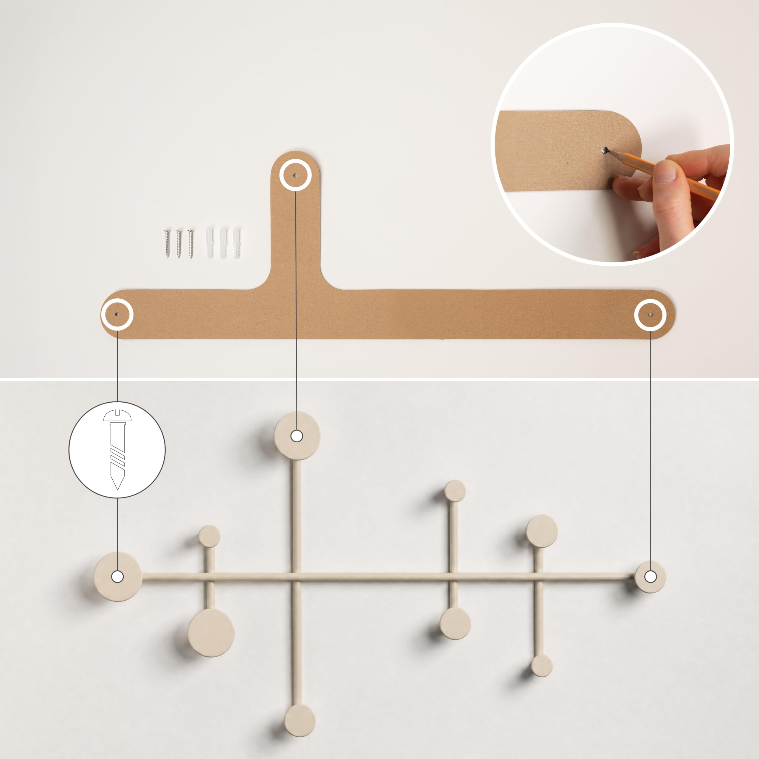kazai-sval-wandgarderobe-taupe-sand-metall-10-haken image 4