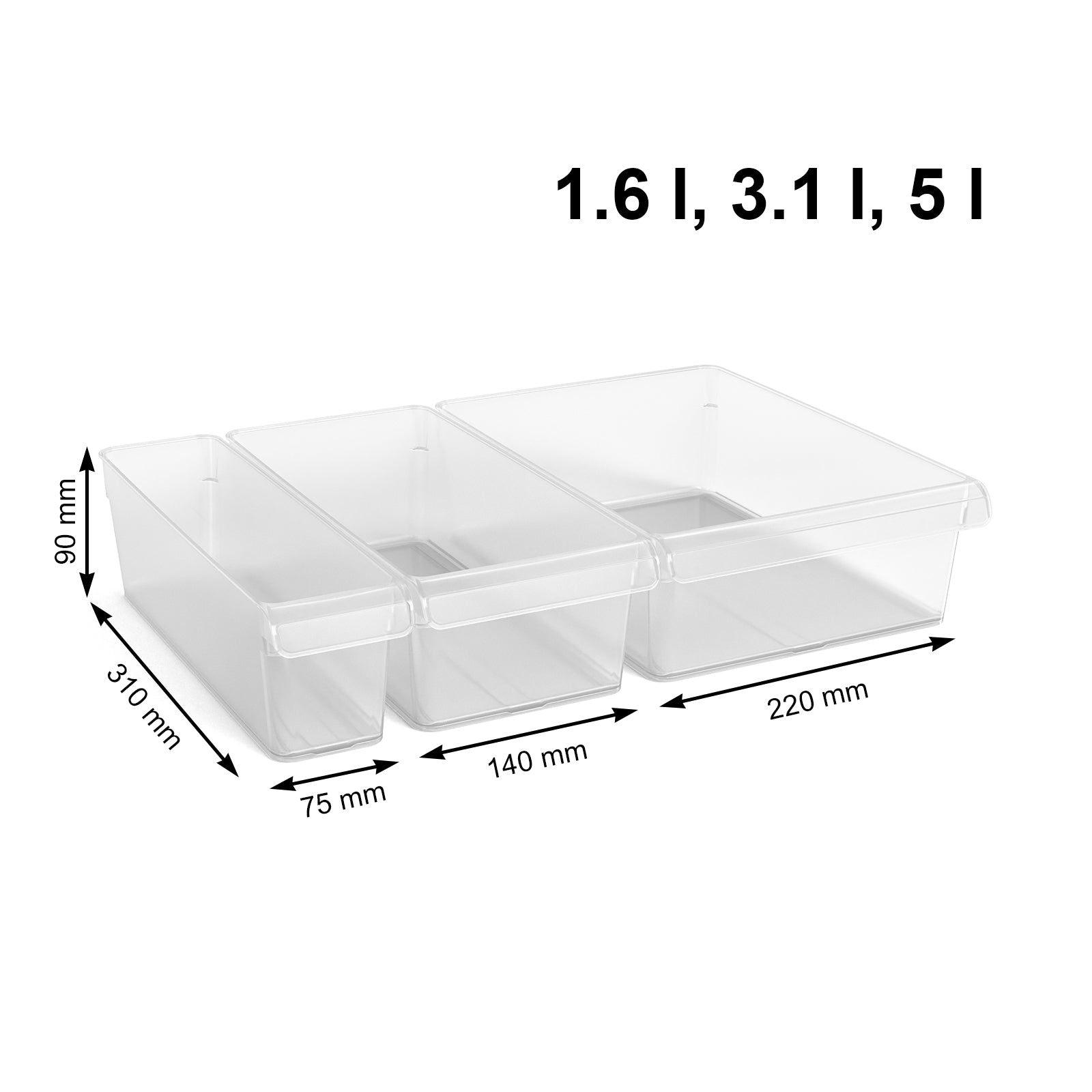 rotho-loft-k-hlschrankorganizer-3er-set-transparent image 3