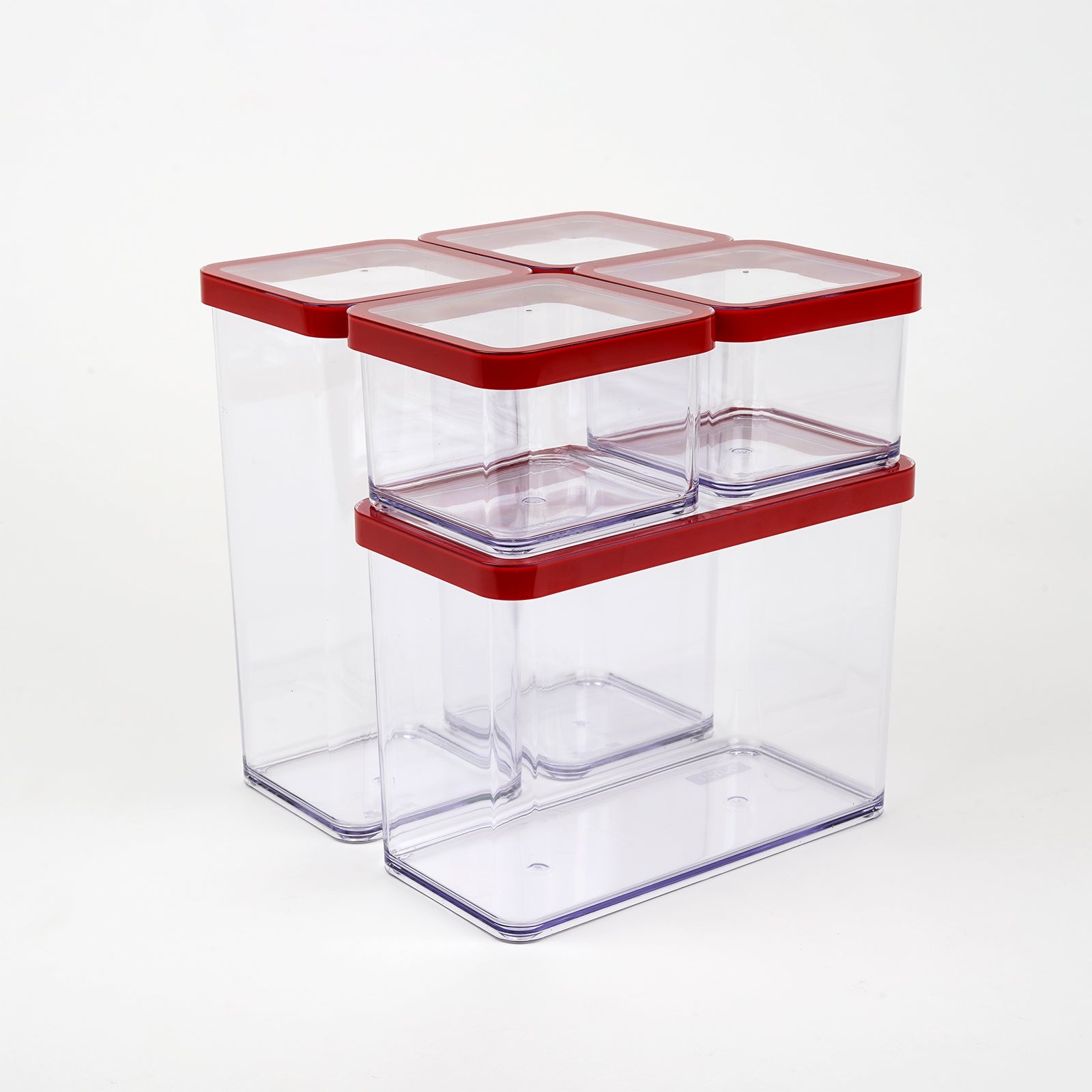 rotho-loft-vorratsdosen-5er-set-transparent-rot-aromadicht-2 image 1