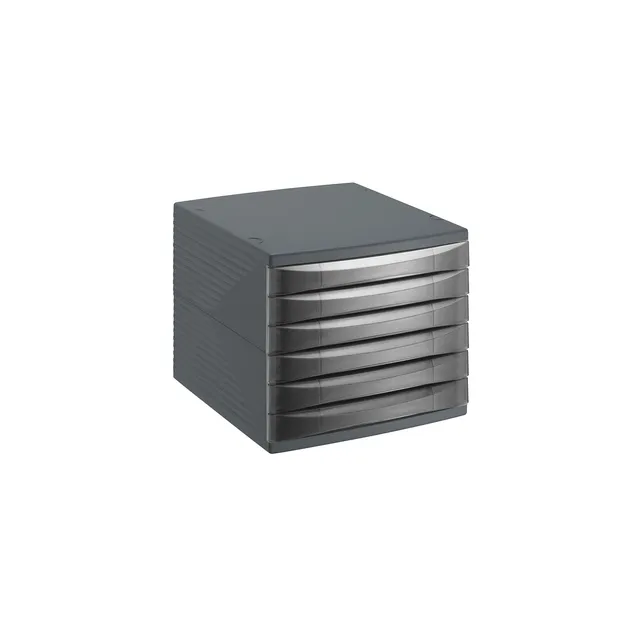rotho-quadra-b-robox-a4-schubladenbox-6-sch-be-anthrazit image 1