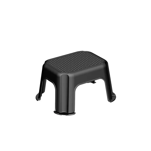 rotho-basic-trittschemel-schwarz-mit-grau-rutschfest image 1