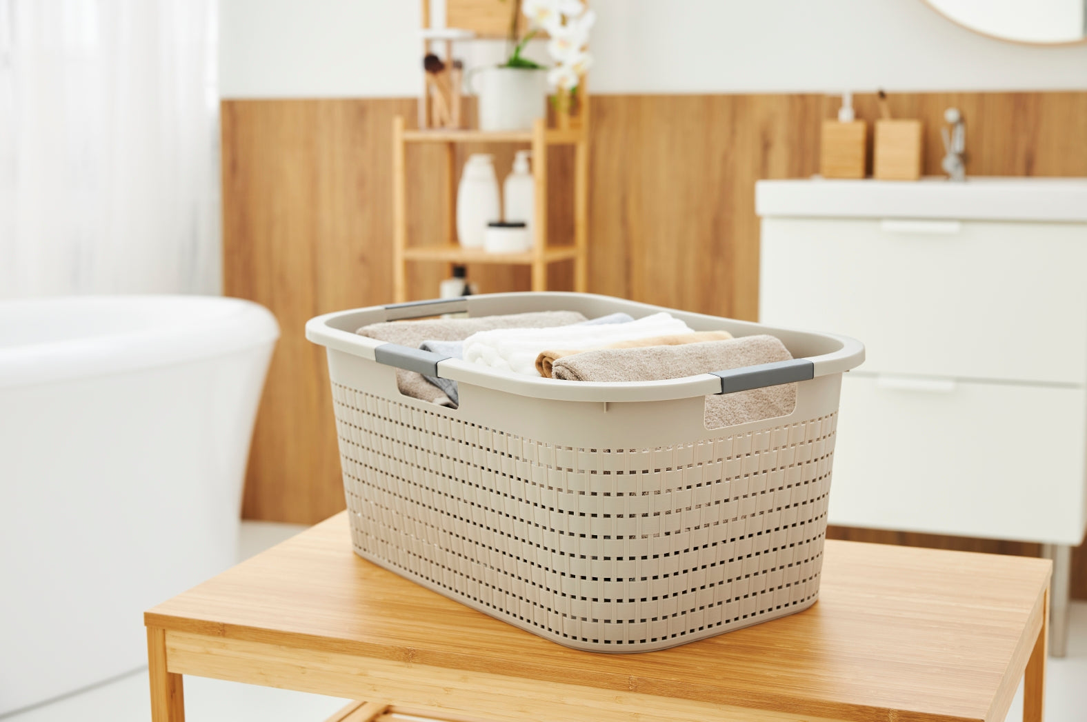rotho-country-w-schekorb-40l-anthrazit-rattan-mit-griffen image 8