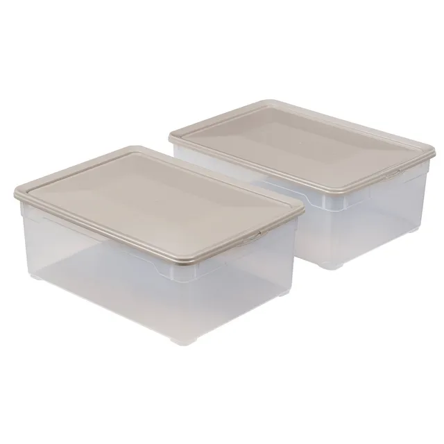 rotho-clear-aufbewahrungsbox-10-l-transparent-mit-deckel-2er-set image 1