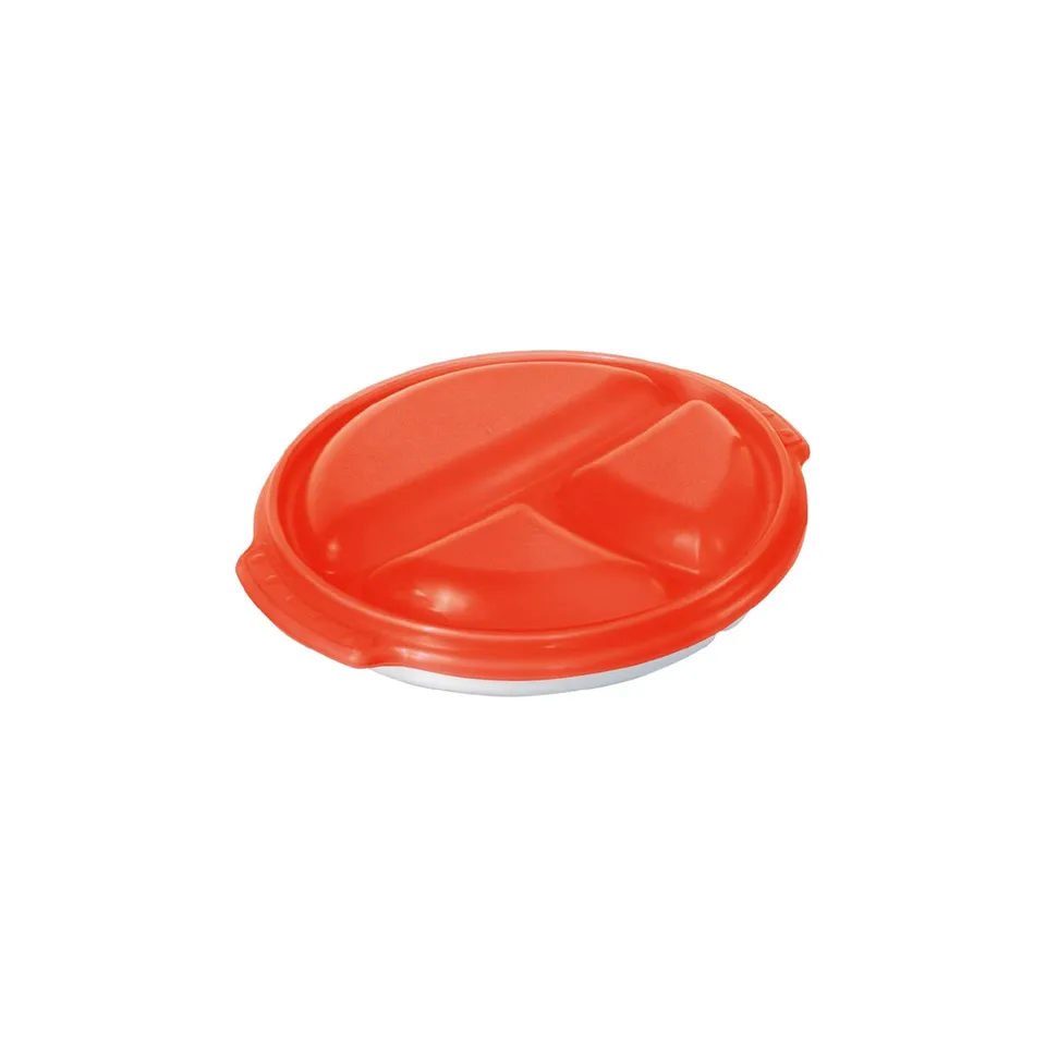 rotho-clever-mikrowellenteller-0-75-l-rot-mit-deckel image 1