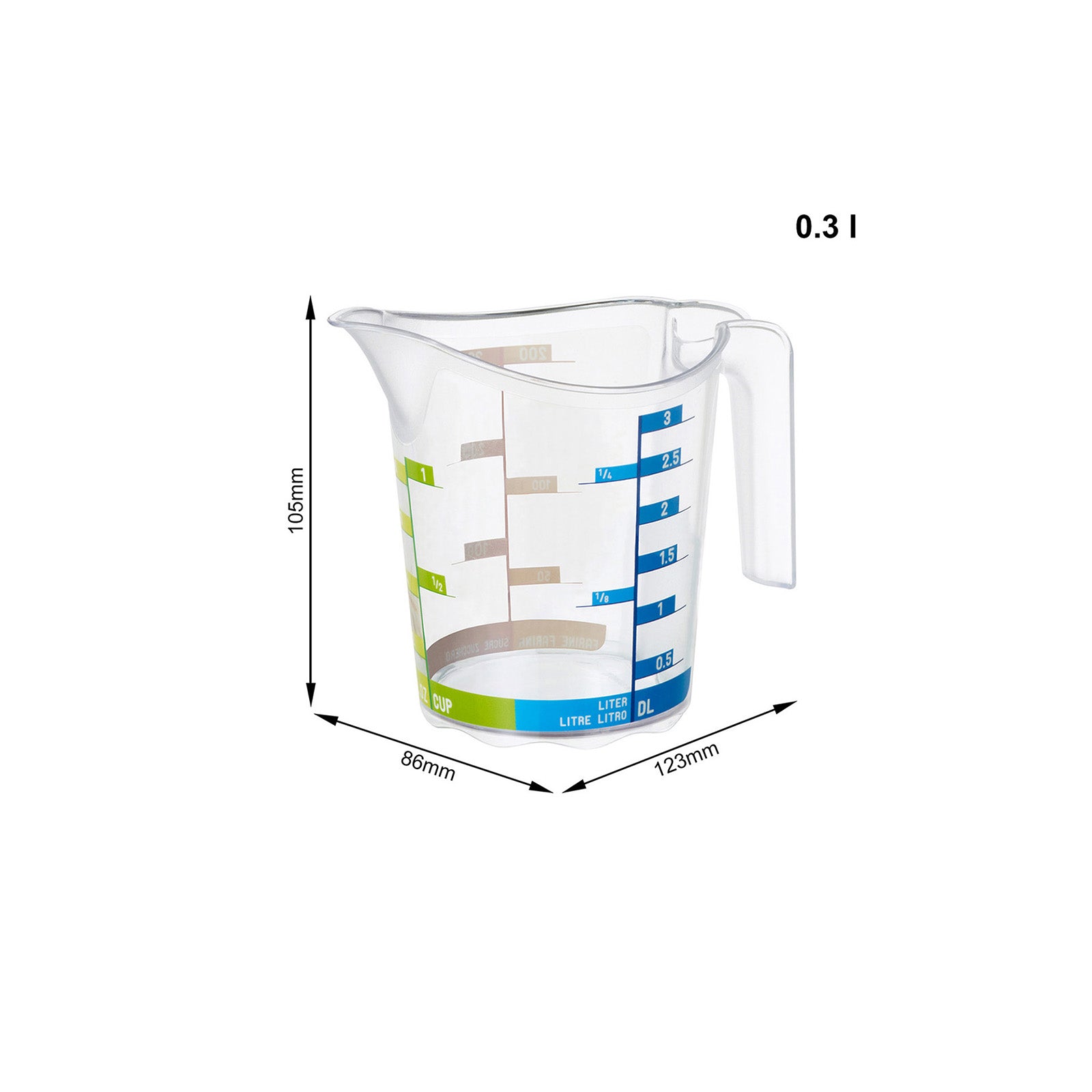rotho-domino-messbecher-0-3-l-transparent-mit-skala image 4