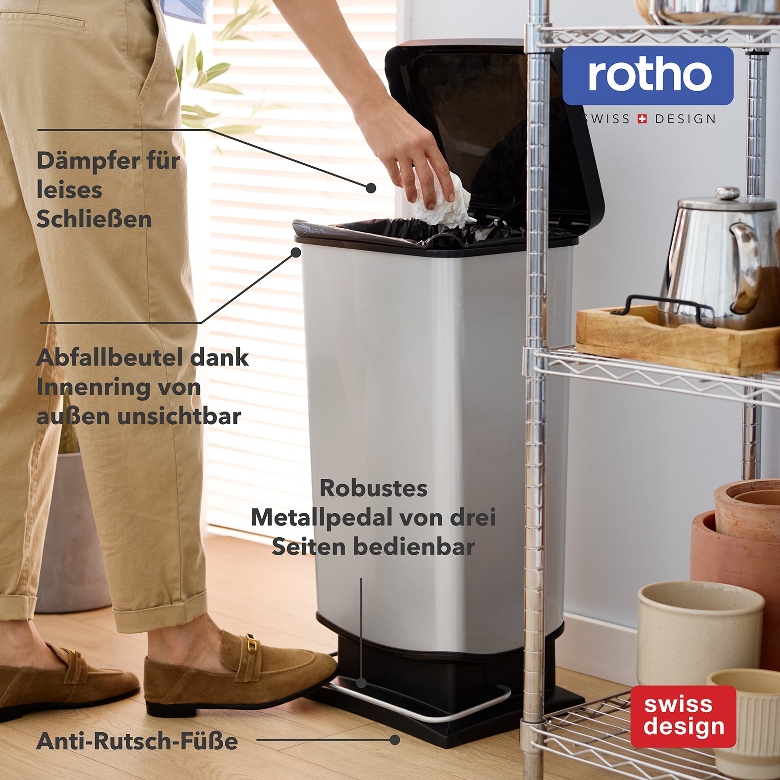 rotho-paso-treteimer-plus-40l-iml-silber-pedaleimer-gro image 7