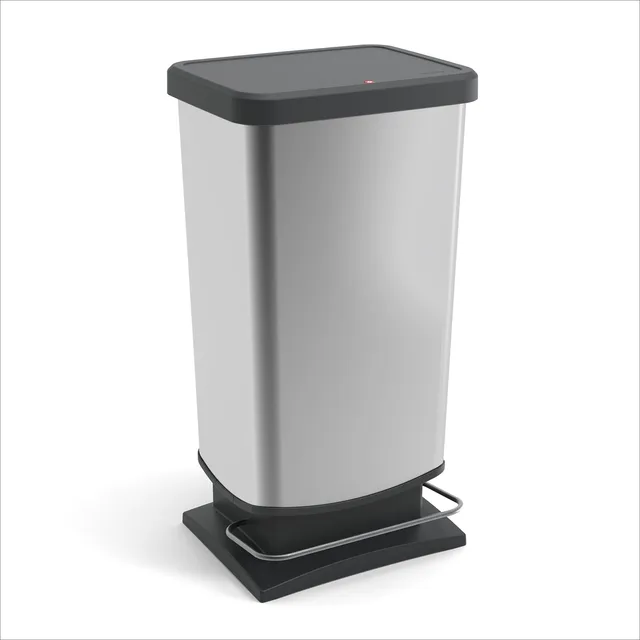 rotho-paso-treteimer-plus-40l-iml-silber-pedaleimer-gro image 1