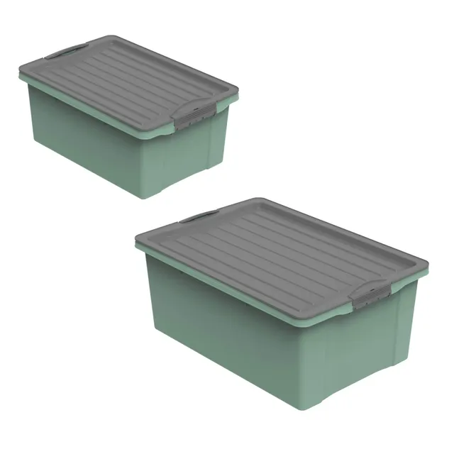 rotho-compact-stapelboxen-2er-set-38-l-13-l-horizontblau image 1