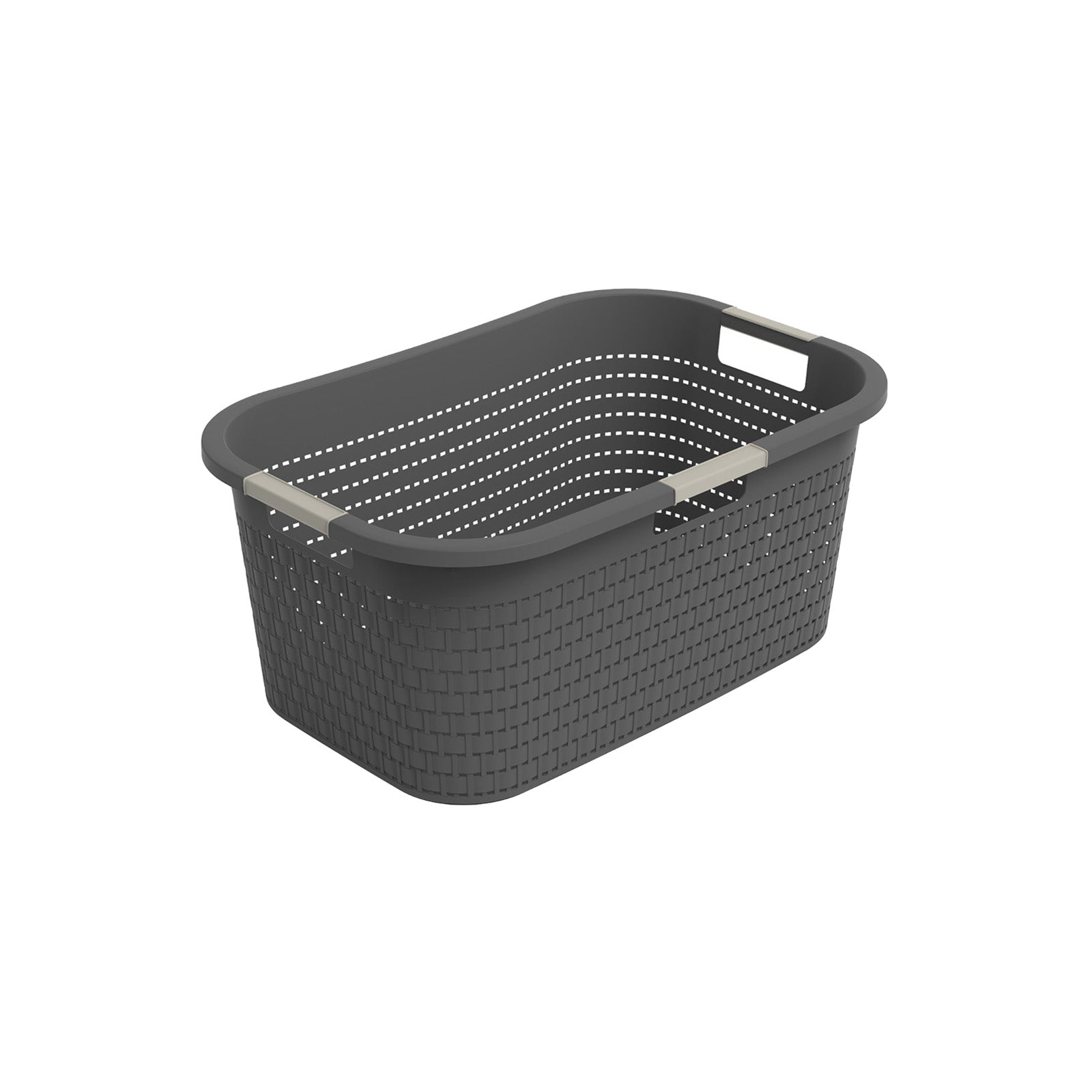rotho-country-w-schekorb-40l-anthrazit-rattan-mit-griffen image 1