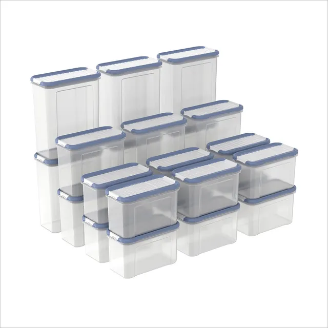 rotho-domino-foodkeeper-vorratsdosen-24tlg-horizon-blue-0-75-1-5l image 1