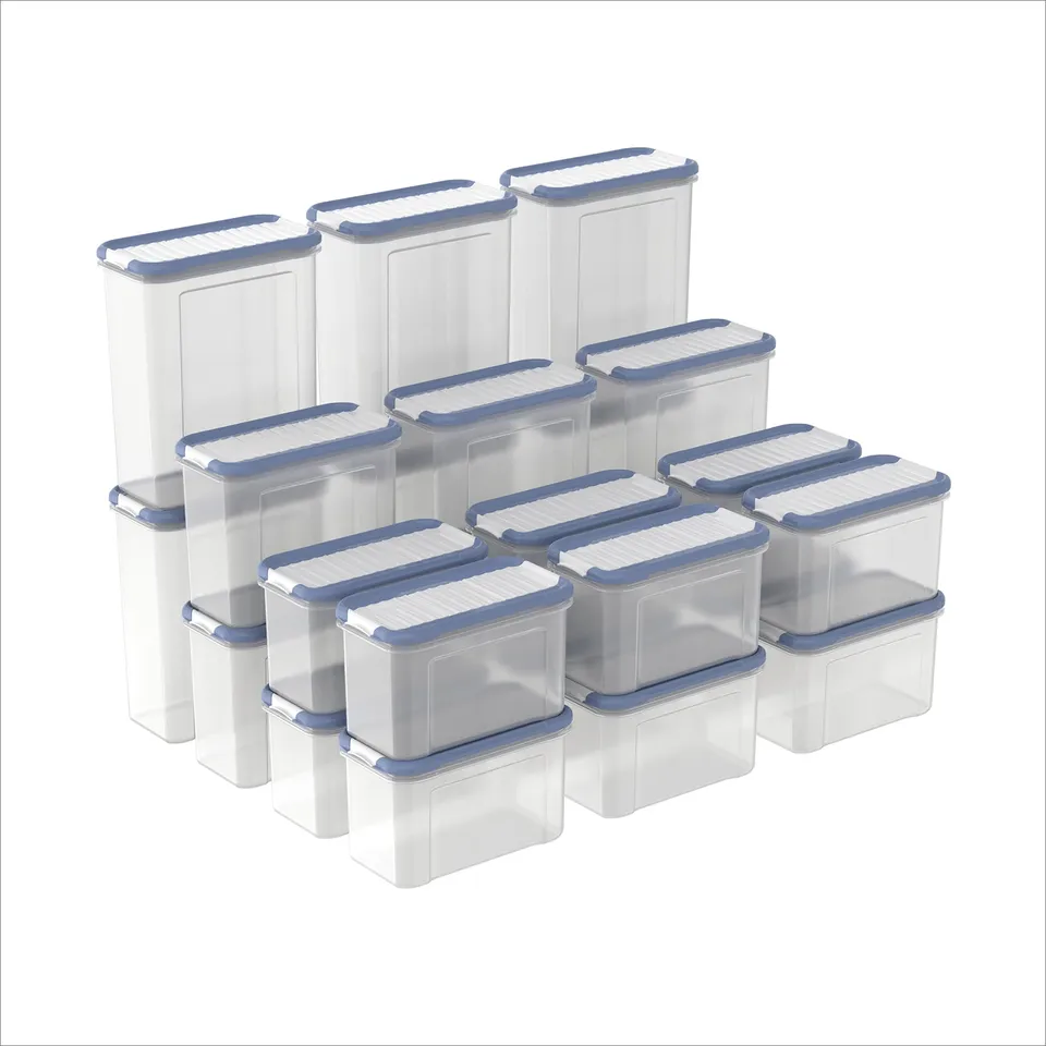 rotho-domino-foodkeeper-vorratsdosen-24tlg-horizon-blue-0-75-1-5l image 1