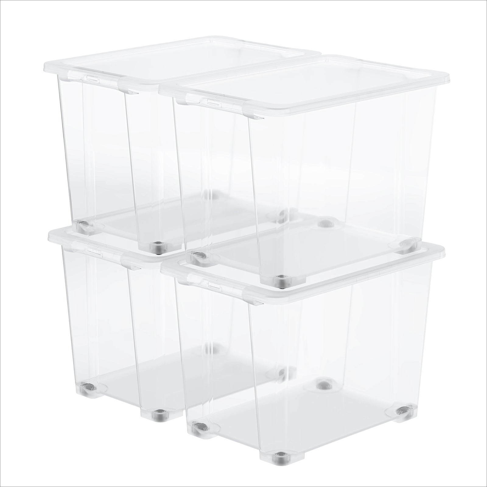 rotho-core-basic-box-65l-aufbewahrungsbox-4er-set-transparent image 1