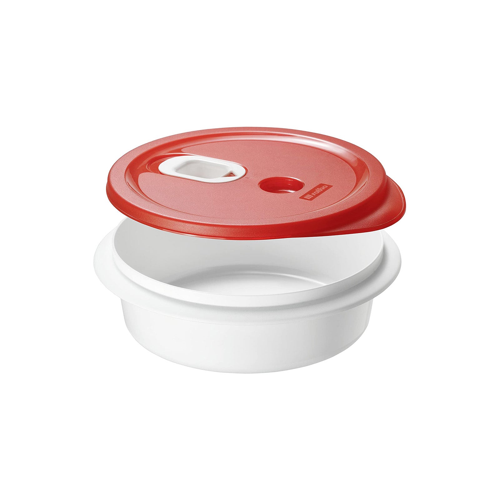 rotho-clever-mikrowellenteller-tief-1-l-rot-mit-deckel image 2