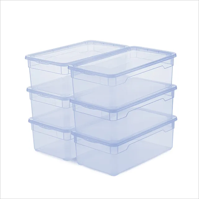 rotho-clear-lady-shoe-box-5l-schuhbox-6er-set-transparent-blau image 1