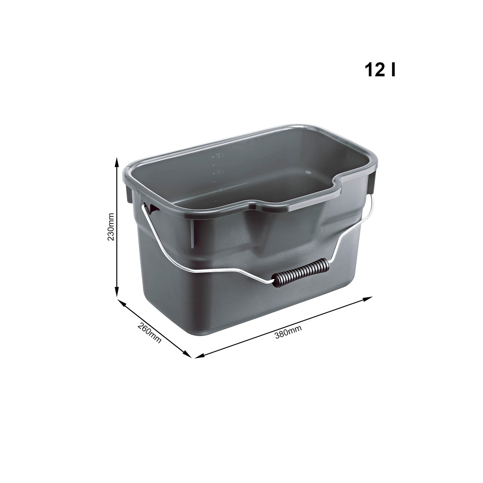 rotho-basic-eimer-eckig-12-l-anthrazit-mit-ausguss image 4