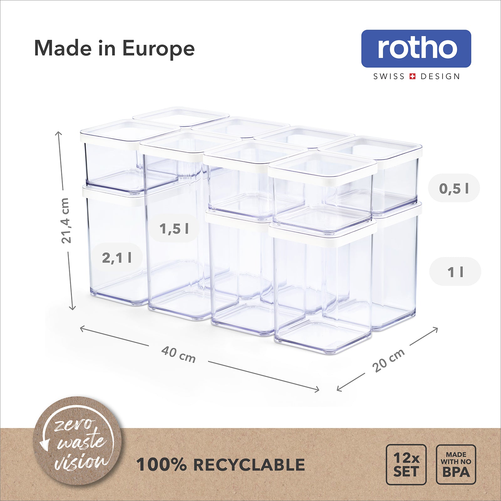 rotho-loft-vorratsdosen-set-12-tlg-transparent-wei-luftdicht image 8