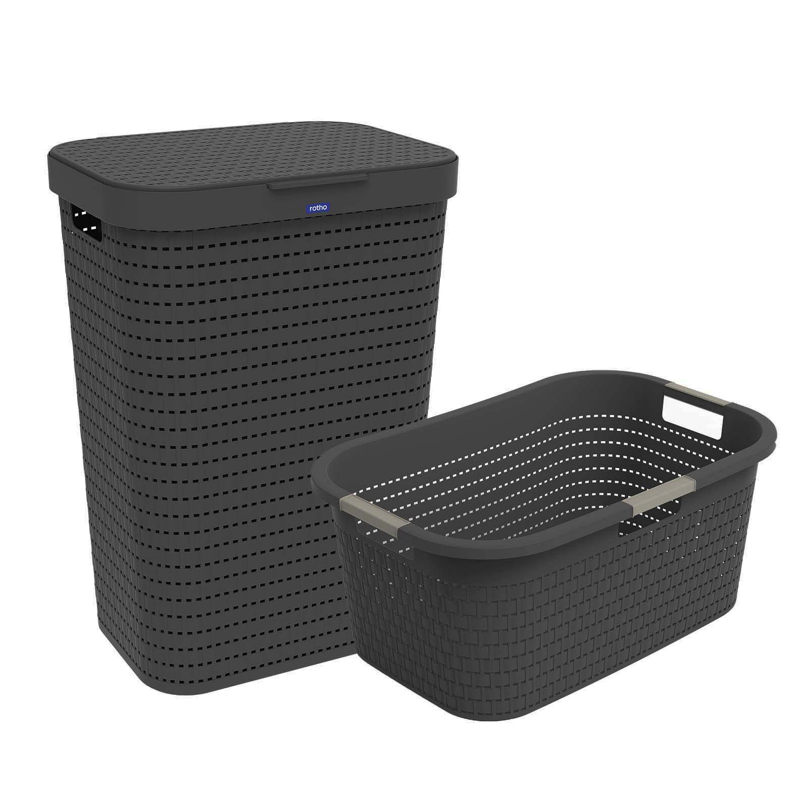 rotho-country-w-schekorb-2er-set-anthrazit-40-50l-rattan image 2