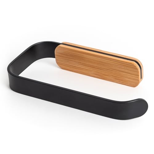 kazai-leif-toilettenpapierhalter-schwarz-matt-ohne-bohren-bambus image 8