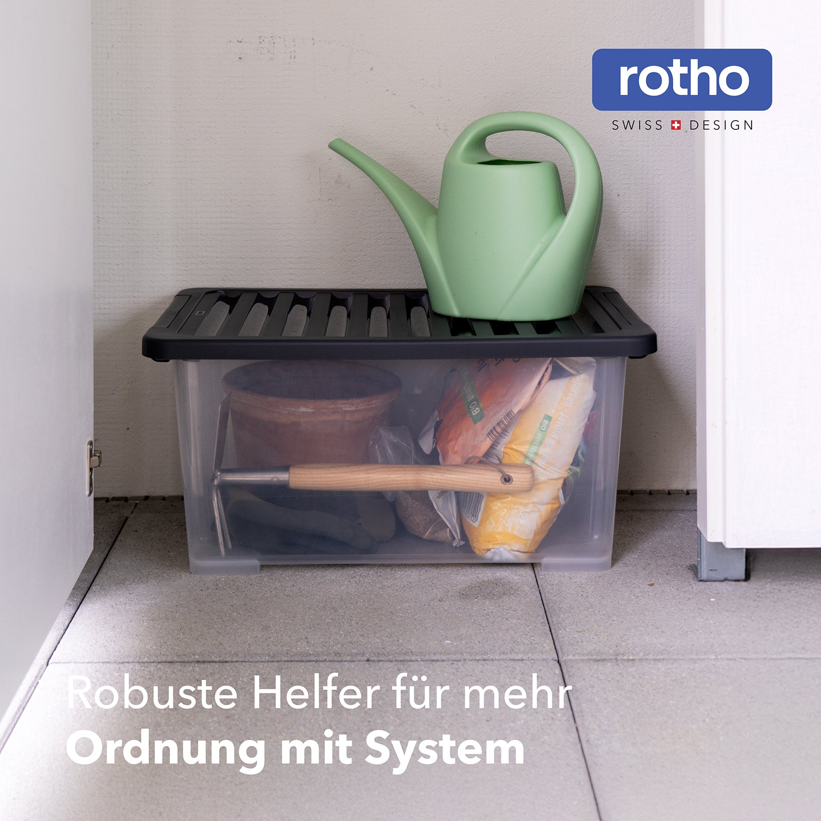 rotho-core-plus-boxen-set-4x-44-l-aufbewahrungsbox-schwarz-stapelbar image 2