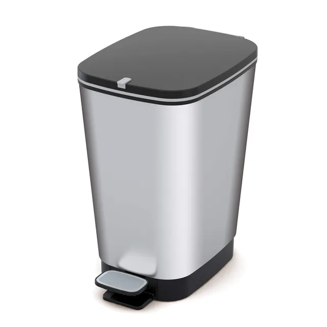 curver-chic-treteimer-6l-silber-metallic-mit-pedal image 1