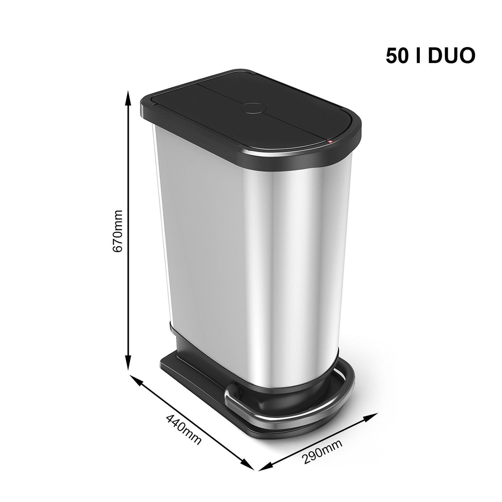 rotho-paso-treteimer-duo-50-l-silber-metall-optik image 5