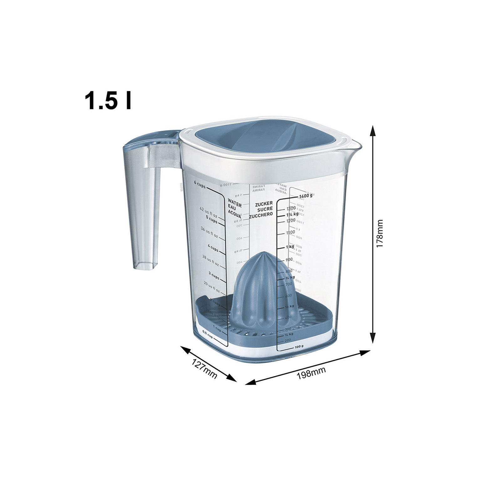 rotho-loft-back-messbecher-1-5l-horizon-blau-mit-reibe-transparent image 7