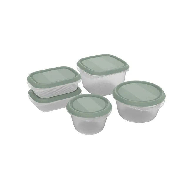 rotho-elements-frischhaltedosen-5tlg-transparent-gr-n-dicht image 1
