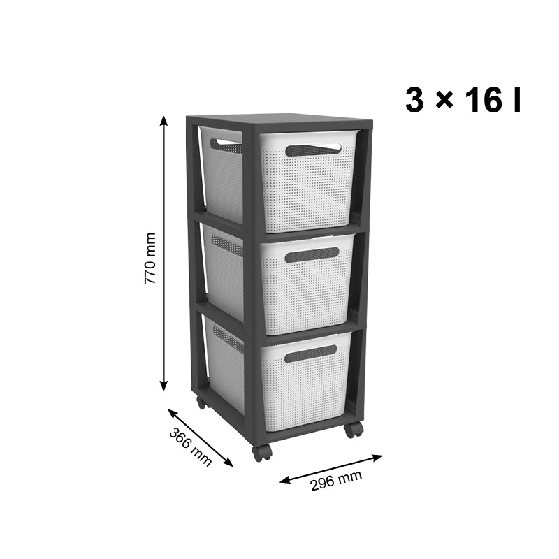 rotho-brisen-tower-3x16l-rollcontainer-wei-a4-schubladenbox image 7