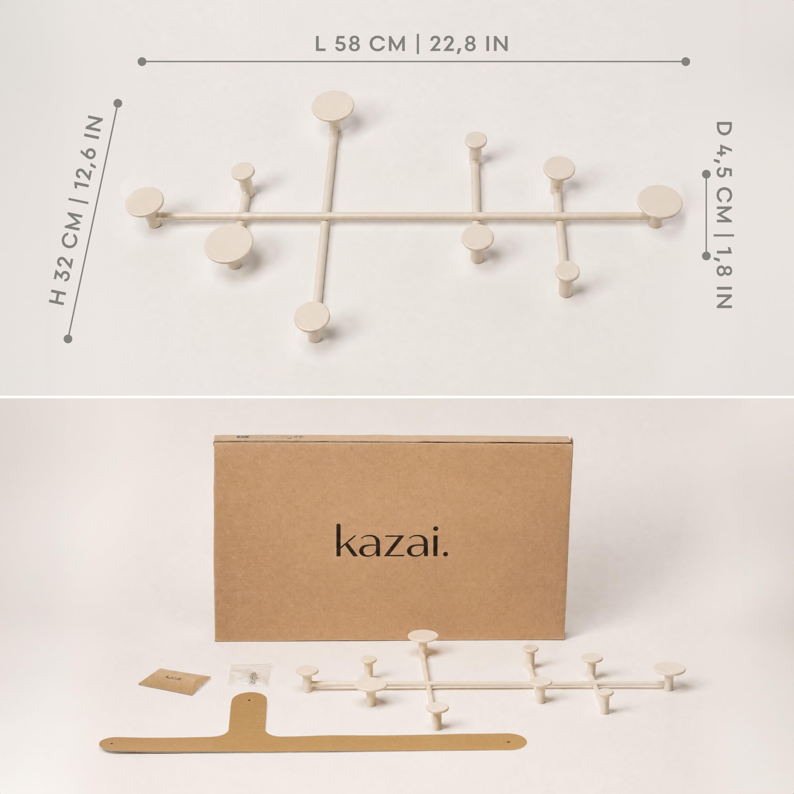 kazai-sval-wandgarderobe-taupe-sand-metall-10-haken image 6