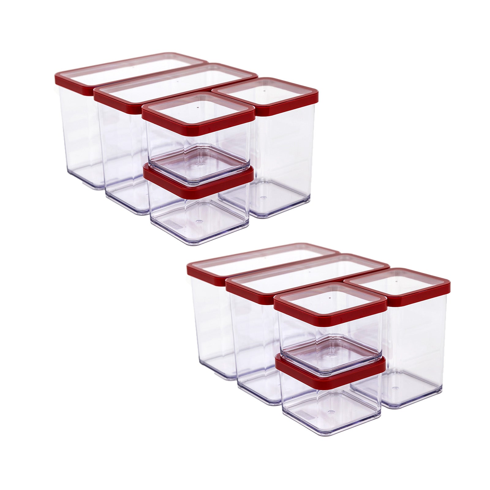 rotho-loft-vorratsdose-10er-set-rot-transparent-wei image 1
