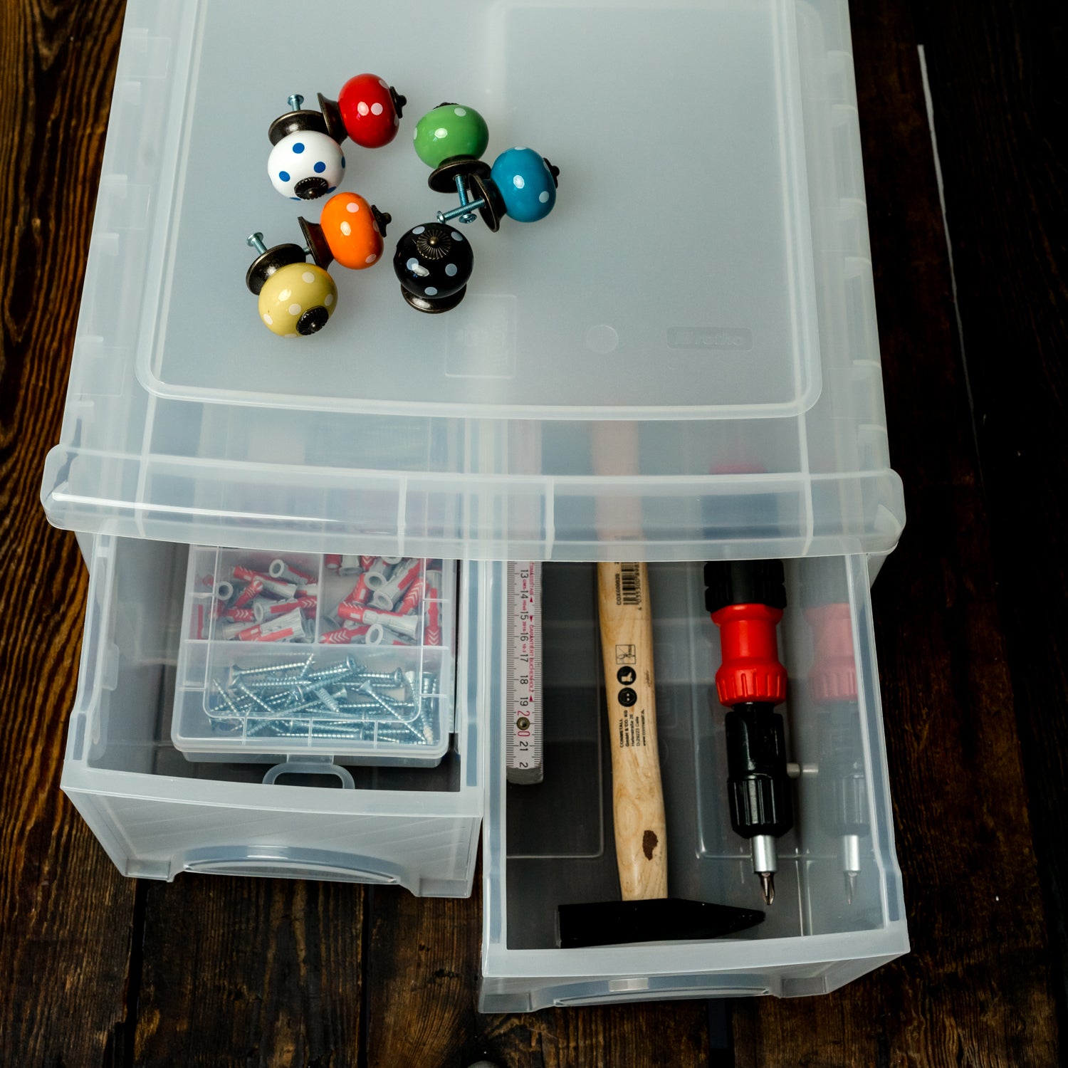 rotho-frontbox-schubladenbox-a4-2-f-cher-transparent image 4