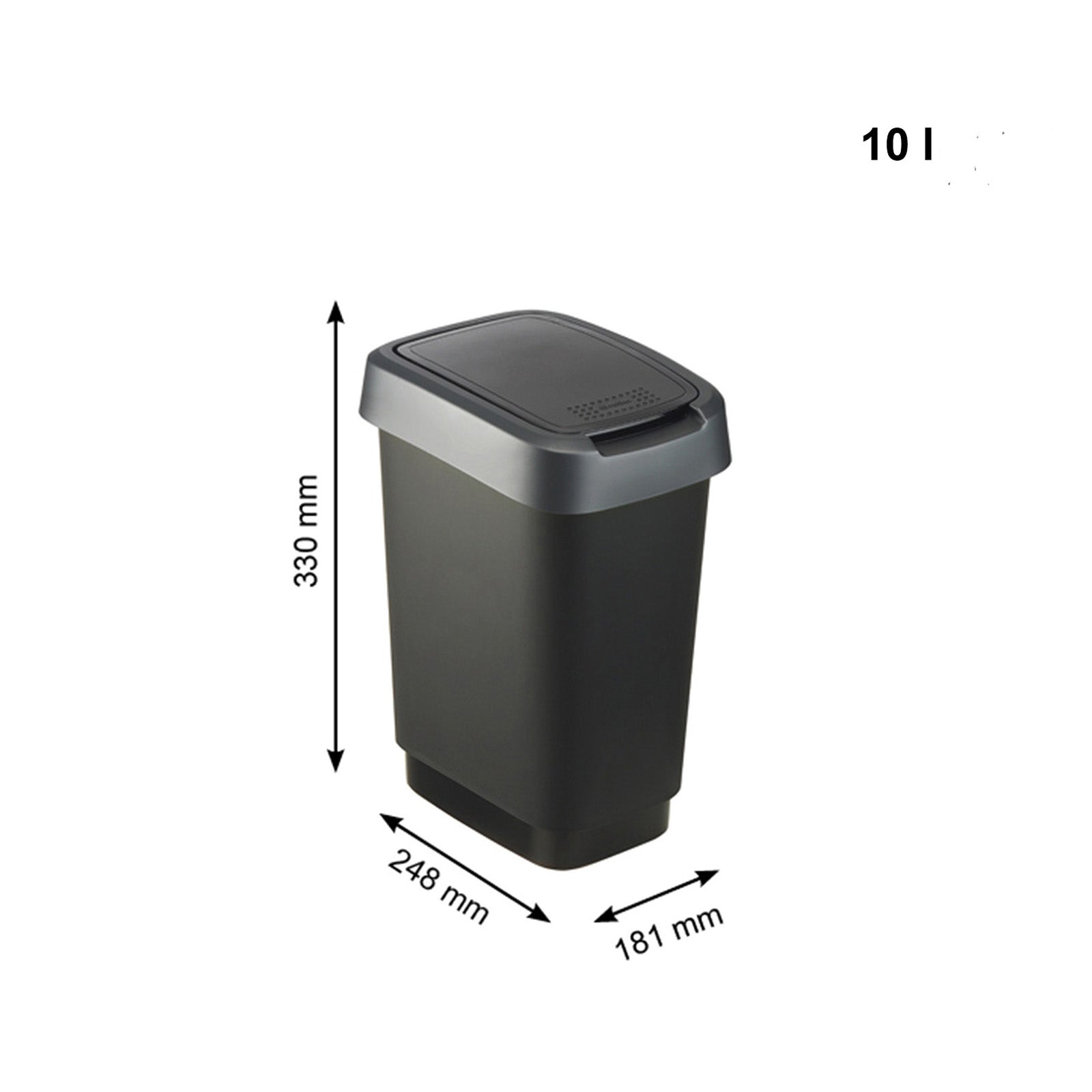 rotho-twist-m-lleimer-set-3tlg-50-25-10l-dunkelsilber-swingeimer image 5