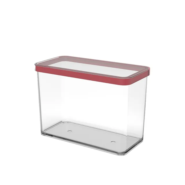 rotho-loft-premium-dose-2-1-l-vorratsdose-transparent-rot-rechteckig image 1