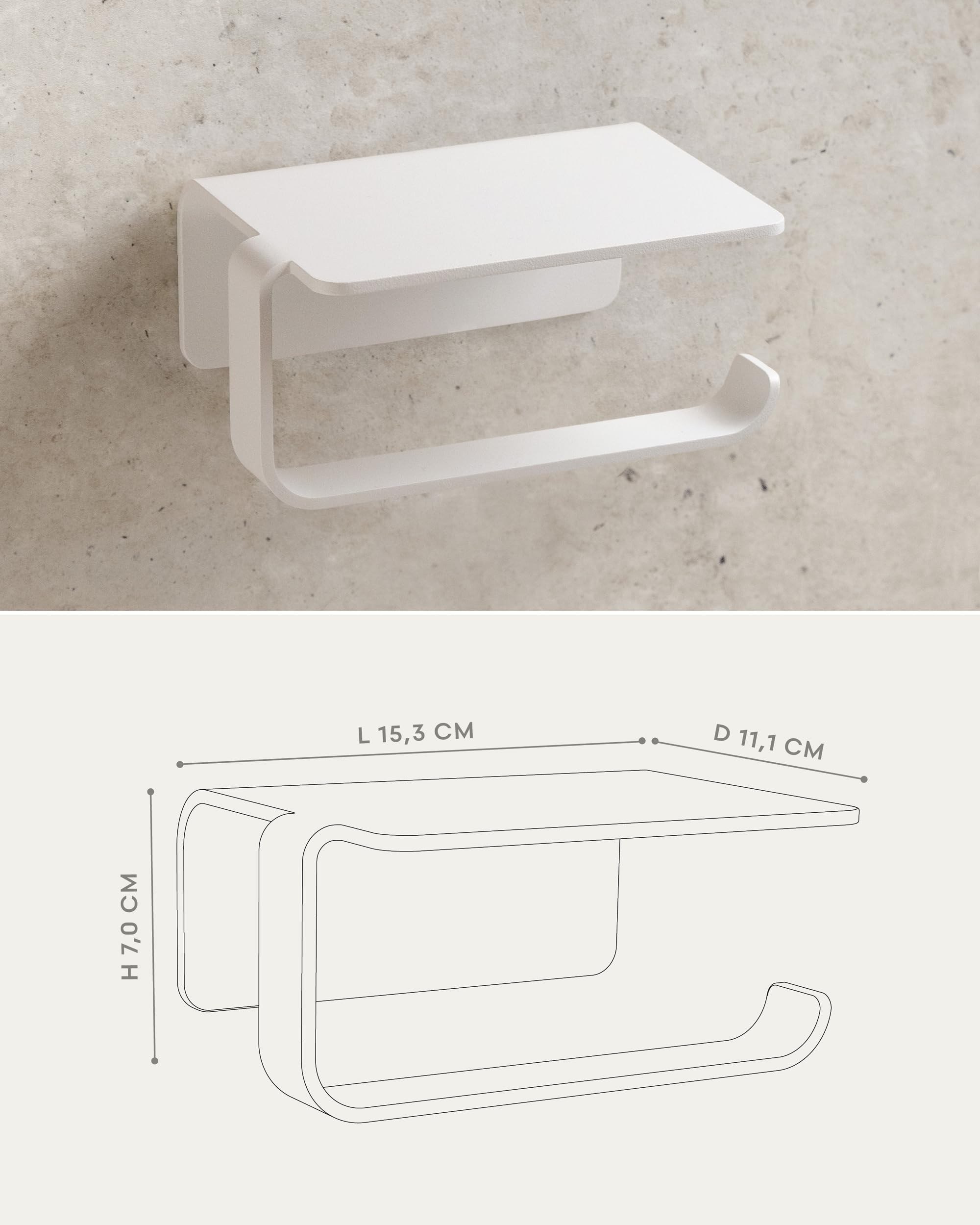 kazai-leif-toilettenpapierhalter-mit-ablage-wei-zum-kleben image 7