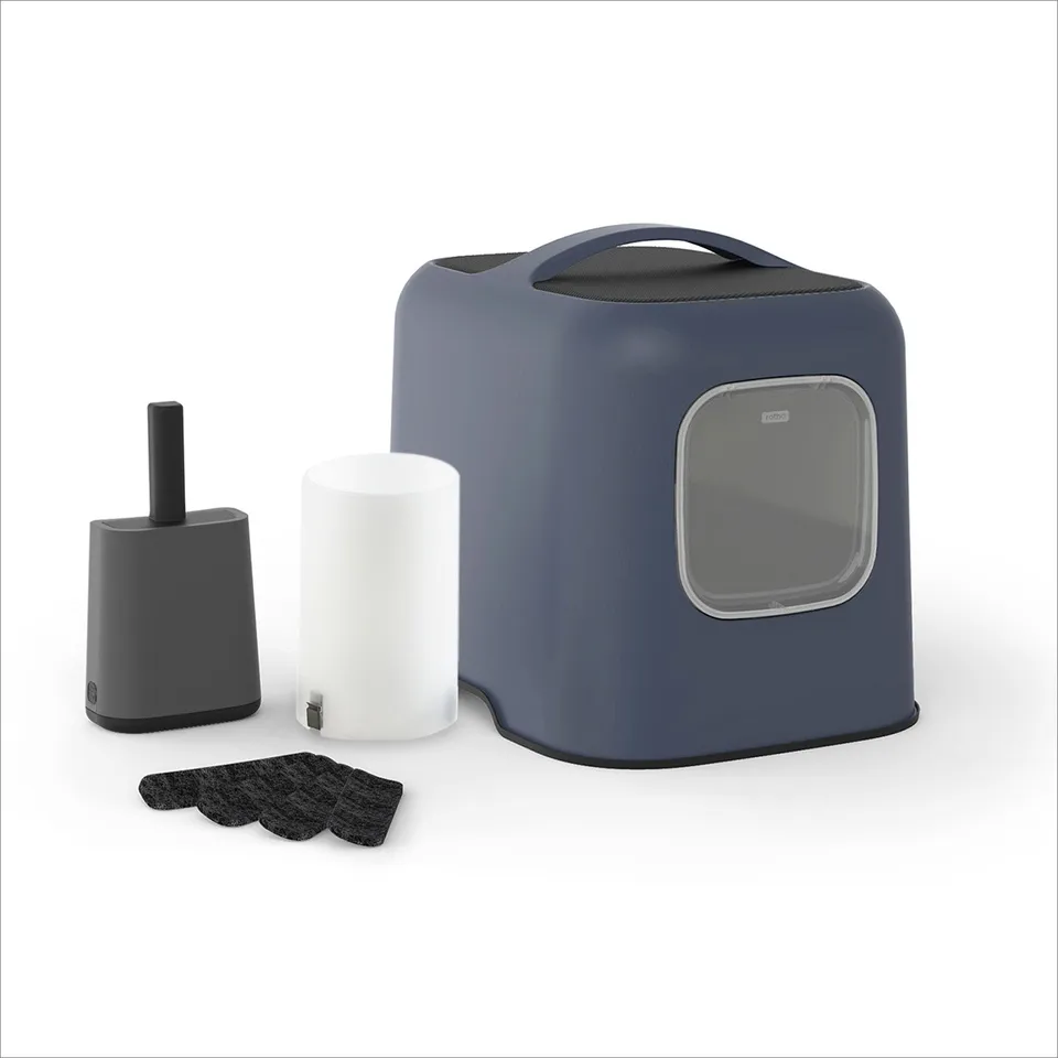 rotho-bea-splashguard-pro-katzentoilette-navy-blue-mit-haube image 1