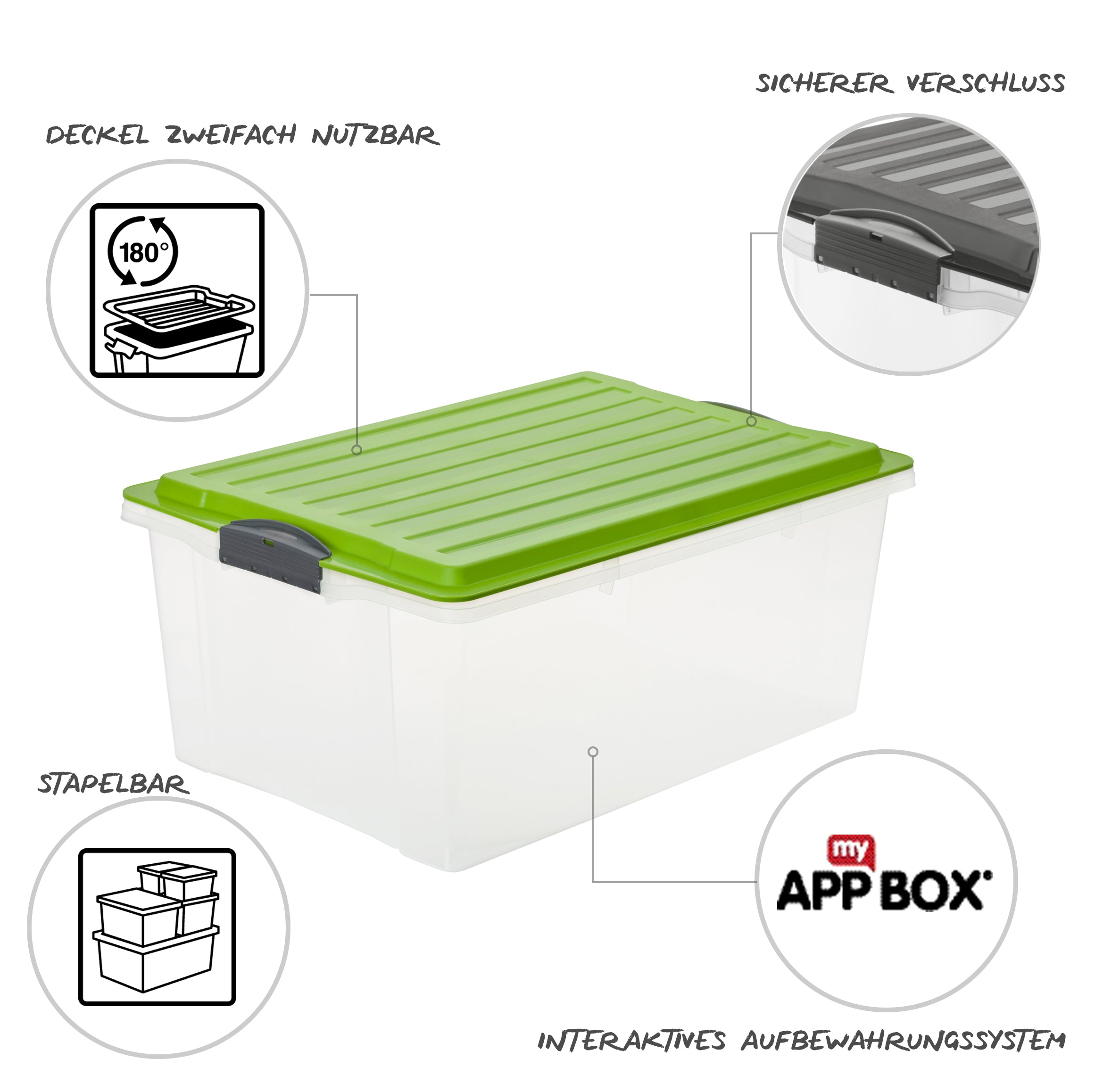 rotho-compact-3er-set-box-38-l-aufbewahrungsbox-anthrazit-stapelbar image 5
