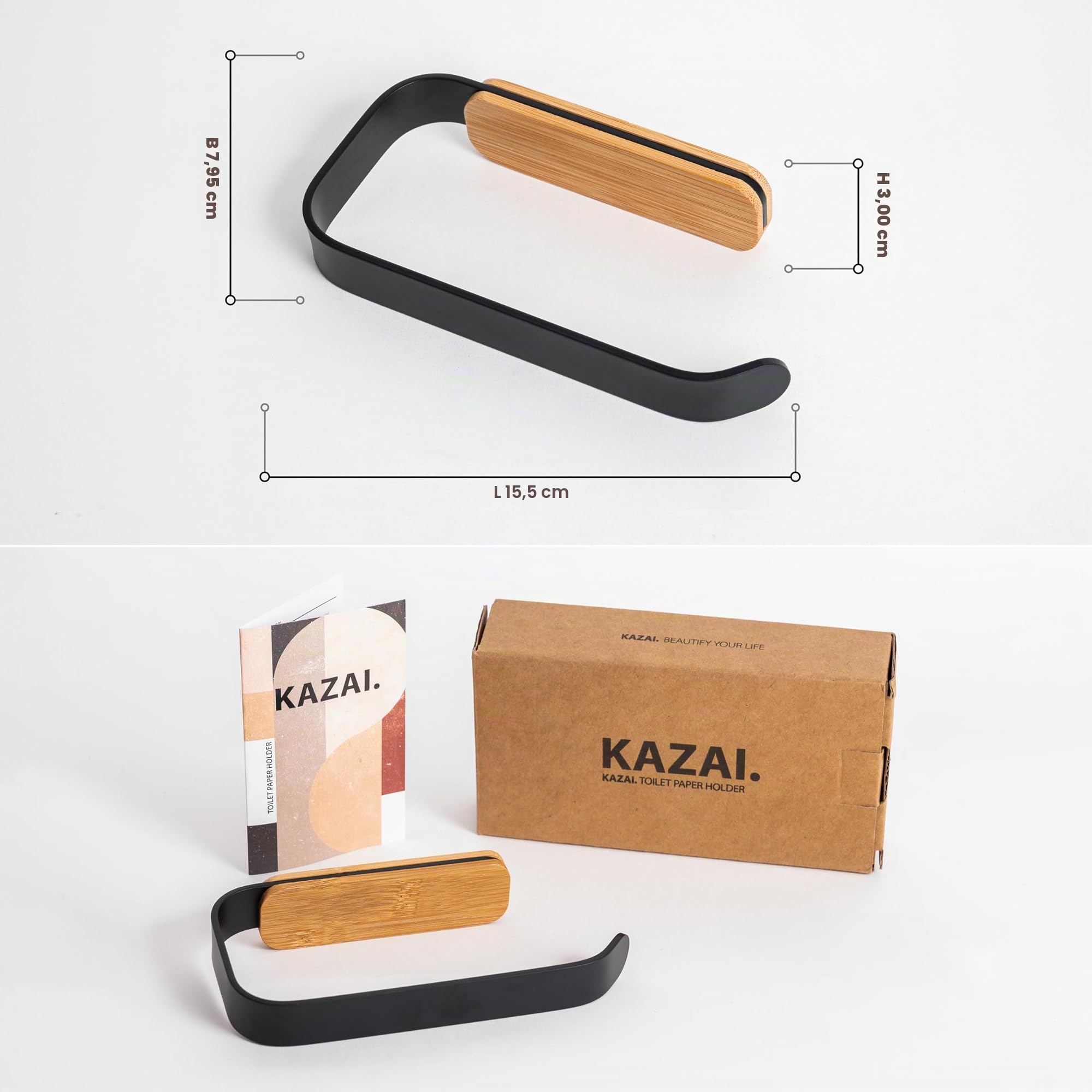 kazai-leif-toilettenpapierhalter-schwarz-matt-ohne-bohren-bambus image 7