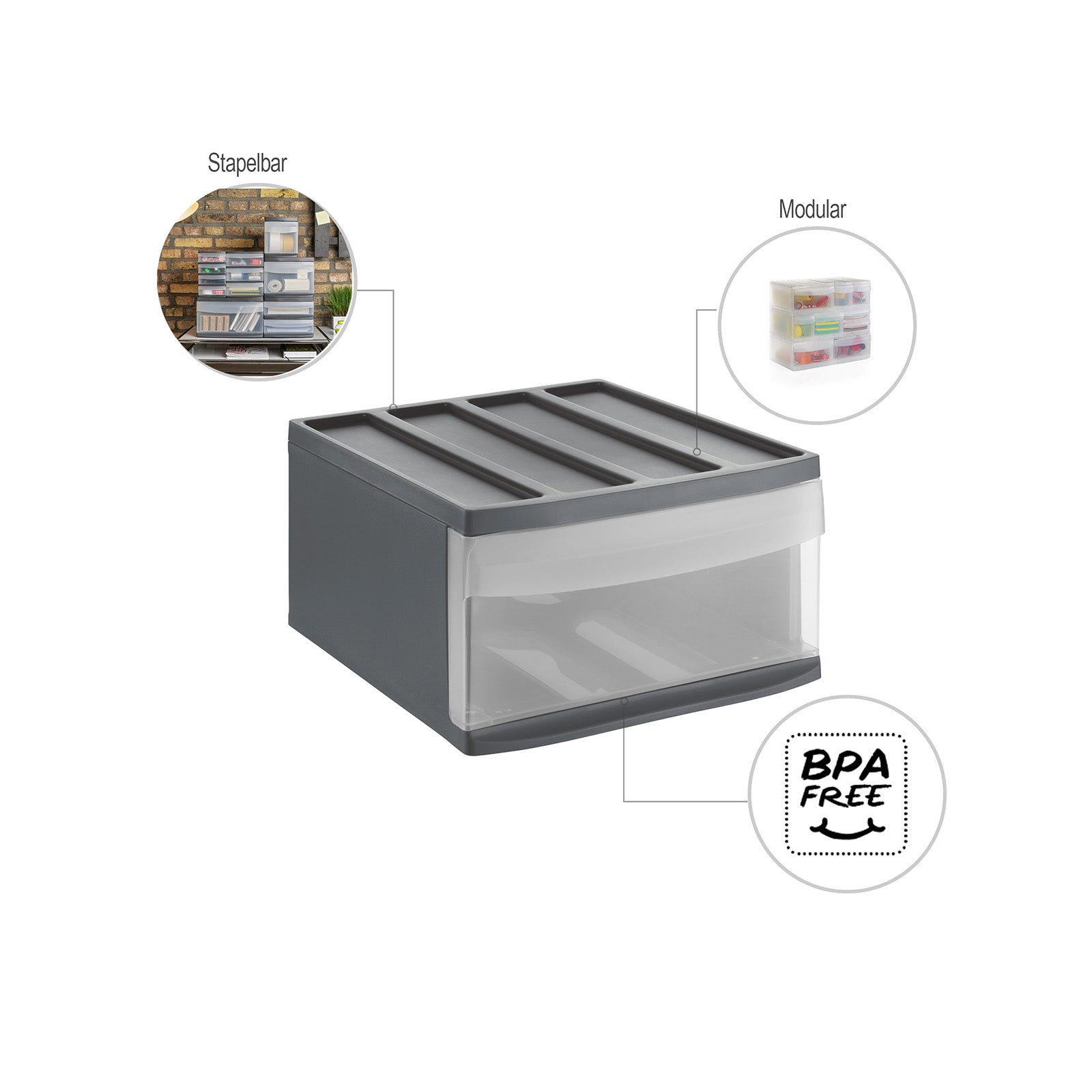 rotho-systemix-schubladenbox-l-organizer-transparent-stapelbar image 8