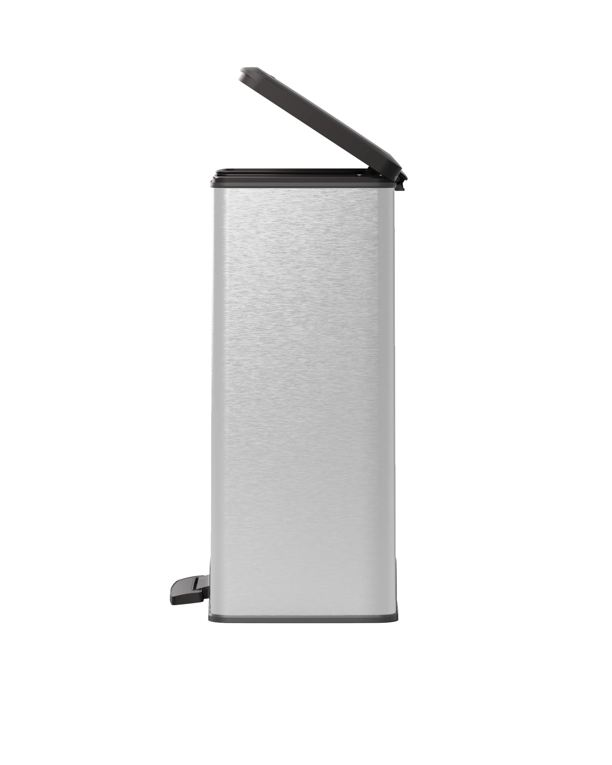 curver-decobin-m-lleimer-65l-silber-metallic-treteimer-edelstahloptik image 3