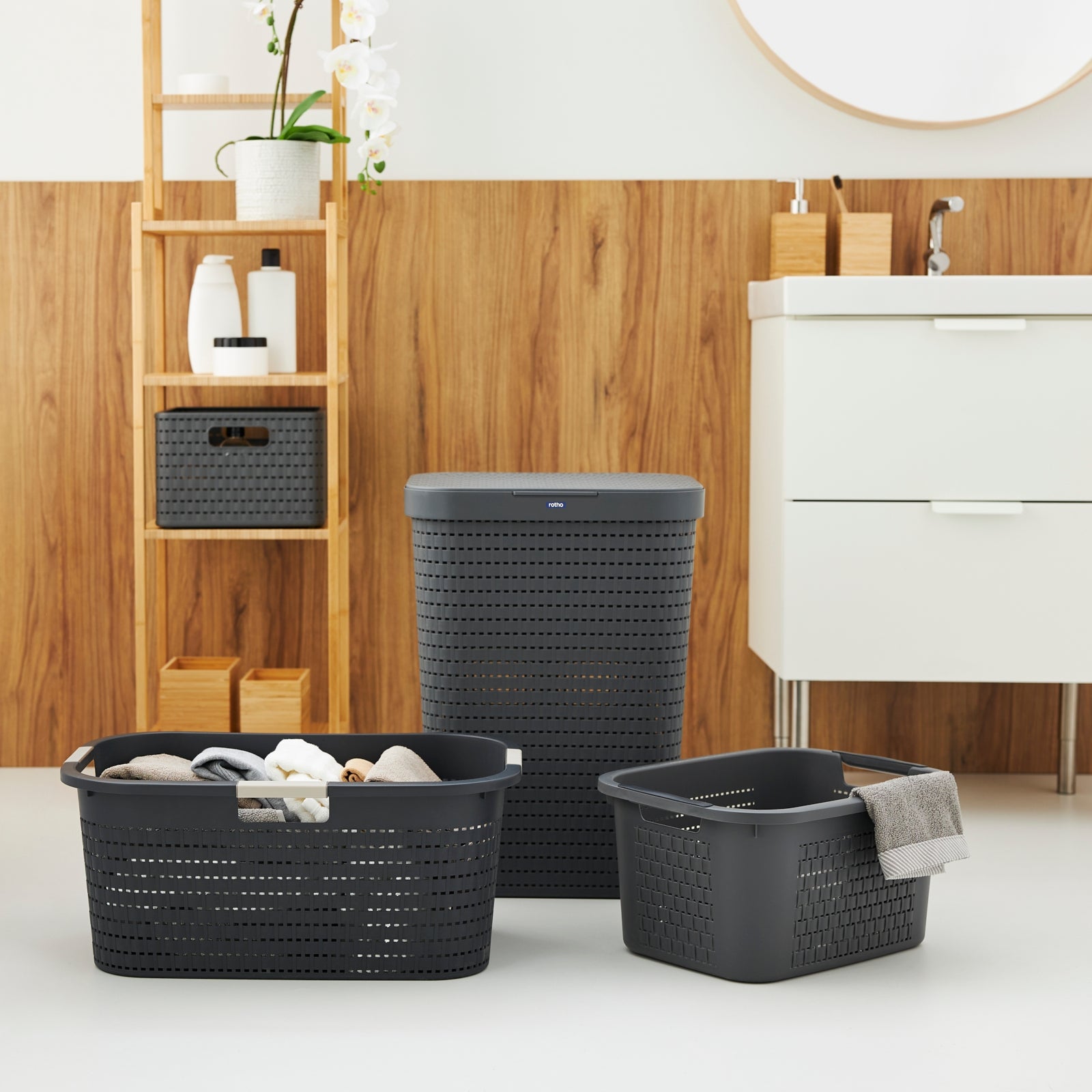 rotho-country-w-schekorb-22-l-anthrazit-rattan-optik image 7