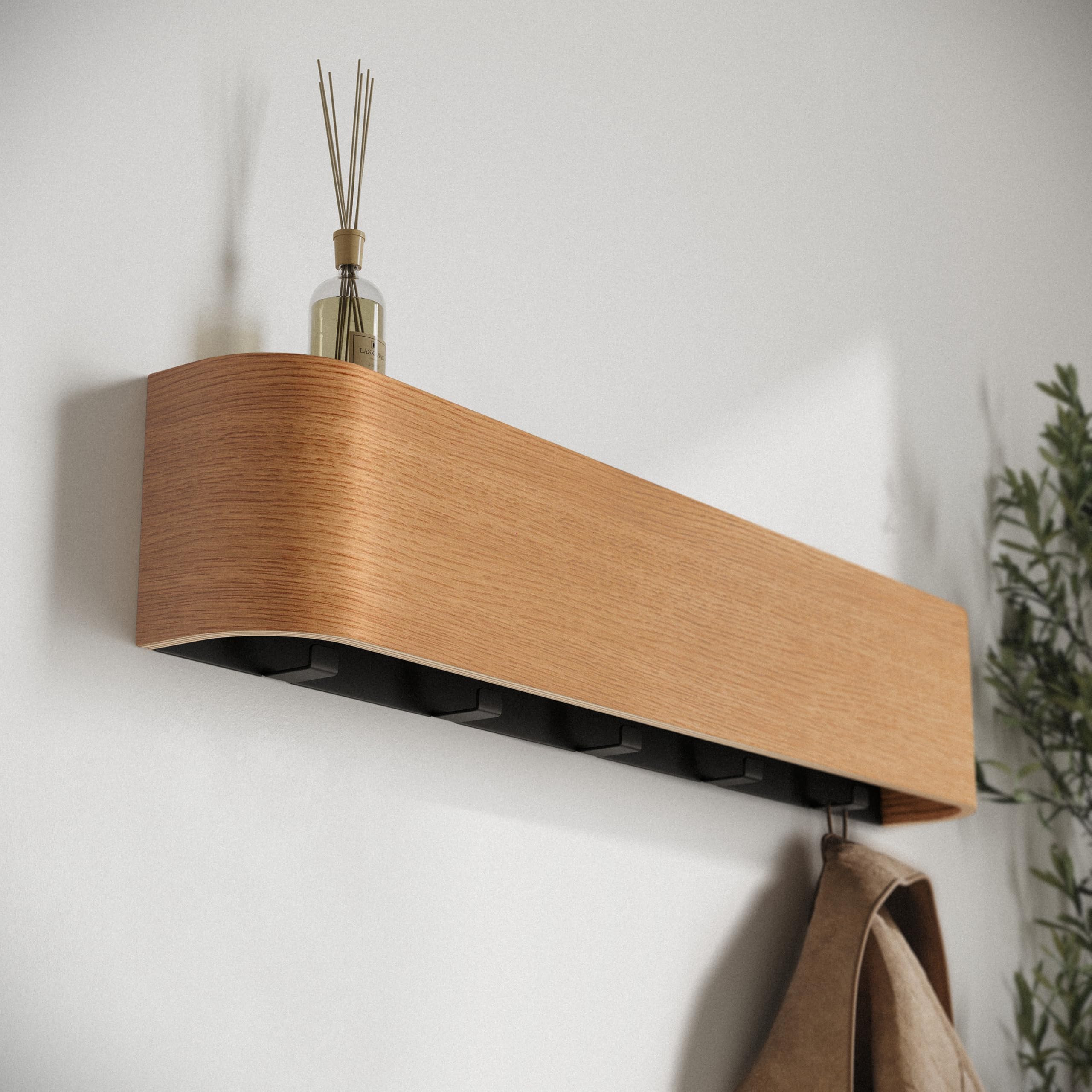 kazai-toke-wandgarderobe-eiche-5-haken-massivholz image 7