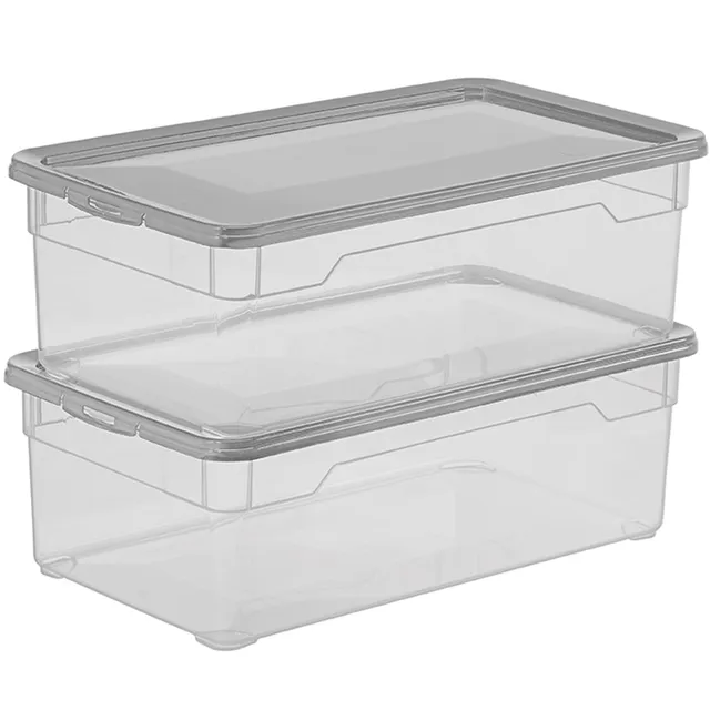 rotho-clear-aufbewahrungsbox-5-l-4-tlg-set-transparent-stapelbar image 1