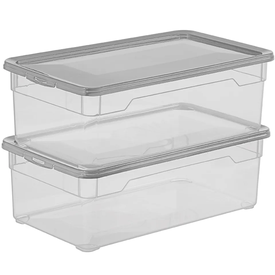 rotho-clear-aufbewahrungsbox-5-l-4-tlg-set-transparent-stapelbar image 1