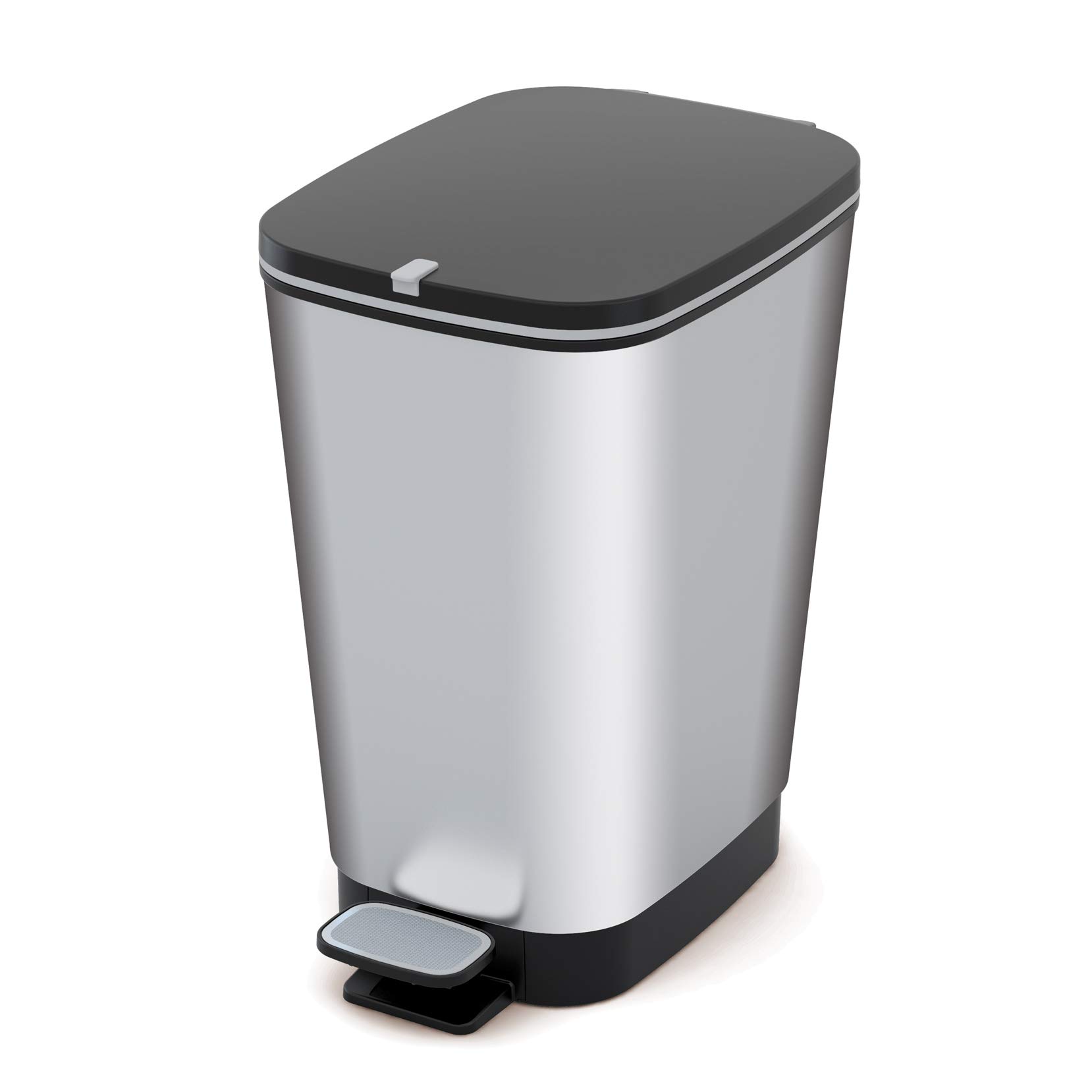 curver-chic-treteimer-6l-silber-metallic-mit-pedal image 1