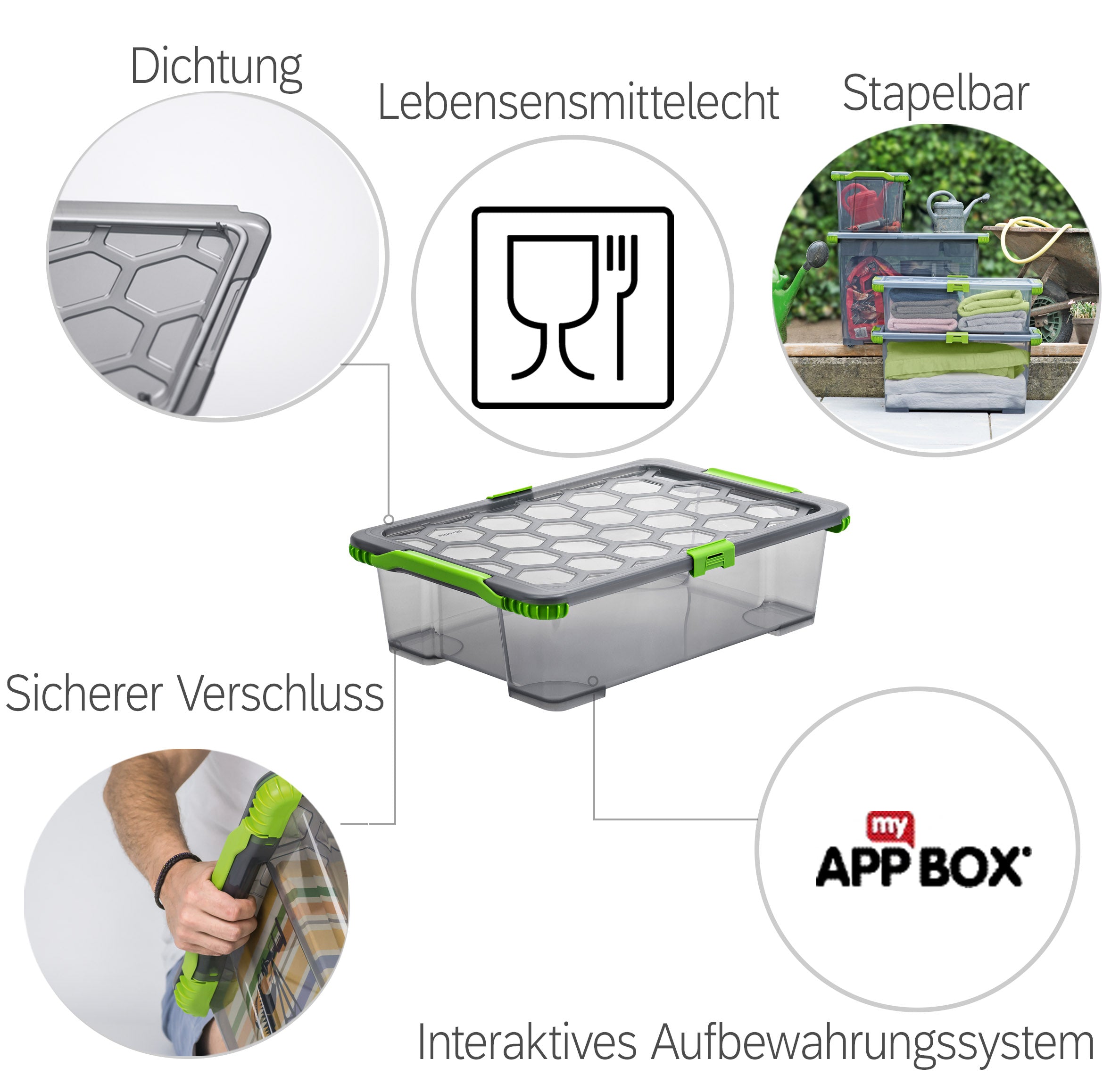 rotho-evo-total-protection-box-30-l-aufbewahrungsbox-anthrazit-gr-n-dicht image 6