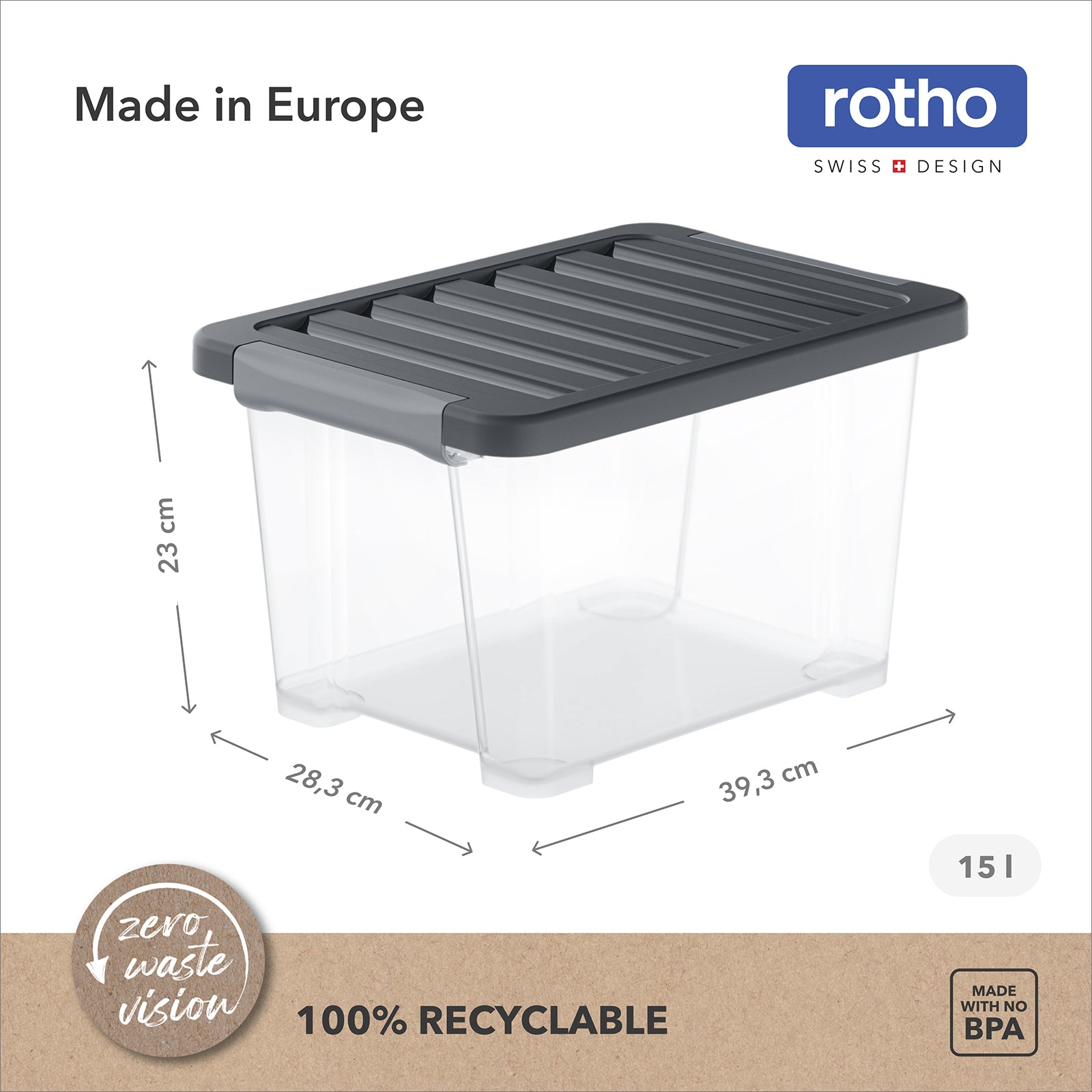 rotho-core-plus-aufbewahrungsbox-15-l-4er-set-schwarz image 4