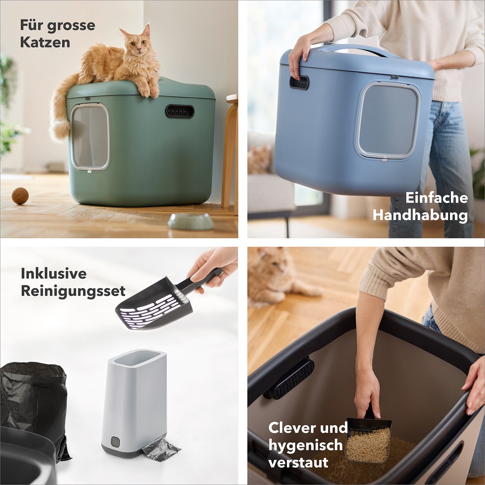 rotho-bea-xl-katzentoilette-haubentoilette-katzenklo-navy image 3